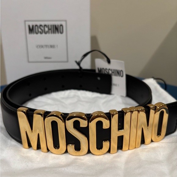Moschino Brand New Black belt size 42 - Picture 2 of 5